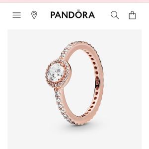 ( rose gold) Sparkly Halo Pandora Ring